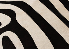 Zebra Printed Cowhide Rug (Size: 230 x 210 CM)