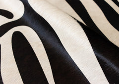 Zebra Printed Cowhide Rug (Size: 230 x 210 CM)