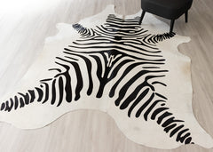 Zebra Printed Cowhide Rug (Size: 240 x 200 CM)