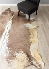 Metallic/Rustic Cowhide Rug (Size: 215 X 190 CM)