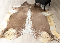 Metallic/Rustic Cowhide Rug (Size: 215 X 190 CM)