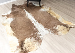 Metallic/Rustic Cowhide Rug (Size: 215 X 190 CM)