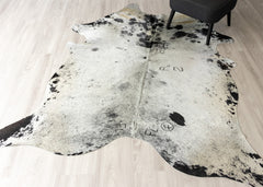 Salt Pepper Black & White Cowhide Rug (Size: 230 X 180 CM)