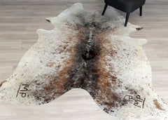 Salt Pepper Tri-Color Cowhide Rug (Size: 240 X 190 CM)