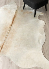 Beige And White Cowhide Rug (Size: 200 X 190 CM)