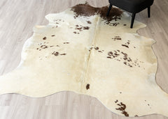 Salt Pepper Brown & White Cowhide Rug (Size: 230 X 200 CM)