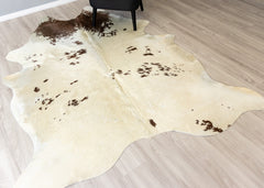 Salt Pepper Brown & White Cowhide Rug (Size: 230 X 200 CM)