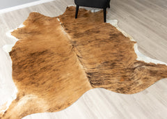 Light Brindle Cowhide Rug (Size: 210 X 200 CM)