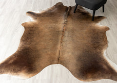 Chocolate Tan Cowhide Rug (Size: 230 X 180 CM)