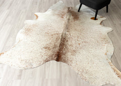 Salt Pepper Brown & White Cowhide Rug (Size: 230 X 190 CM)
