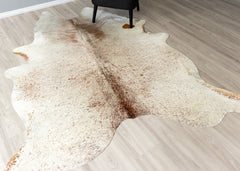 Salt Pepper Brown & White Cowhide Rug (Size: 230 X 190 CM)