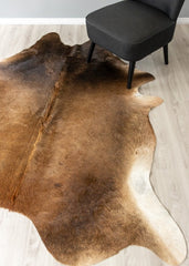 Chocolate Tan Cowhide Rug (Size: 210 X 180 CM)
