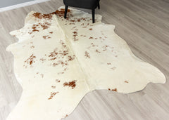 Salt Pepper Brown & White Cowhide Rug (Size: 210 X 170 CM)