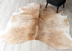 Light Brindle Cowhide Rug (Size: 210 X 210 CM)