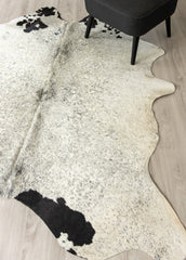 Salt Pepper Black & White Cowhide Rug (Size: 210 X 180 CM)