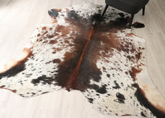 (Rare) Salt Pepper Tri-Color Cowhide Rug (Size: 230 X 200 CM) CHR2722