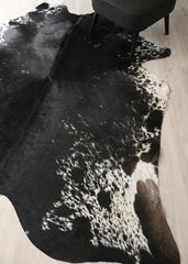 Salt Pepper Black & White Cowhide Rug (Size: 240 X 210 CM) CHR2732
