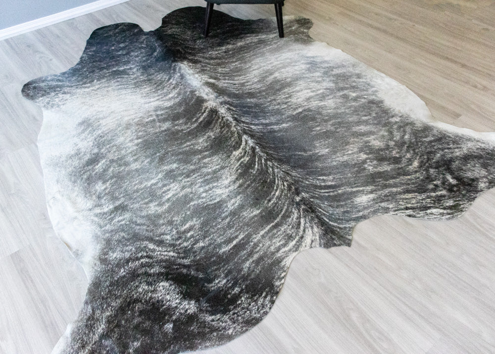 grey brindle cow skin rug