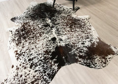 (Rare) Salt Pepper Tri-Color Cowhide Rug (Size: 230 X 190 CM) CHR2438