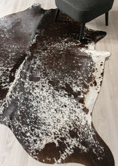 (Rare) Salt Pepper Tri-Color Cowhide Rug (Size: 220 X 210 CM) CHR2435