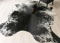 Salt Pepper Black & White Cowhide Rug (Size: 260 X 210 CM) CHR2454