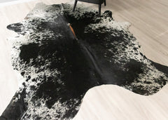 Salt Pepper Black & White Cowhide Rug (Size: 260 X 210 CM) CHR2454