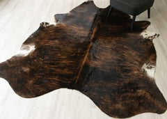 Dark Brindle Cowhide Rug (Size: 240 X 210 CM) CHR2466