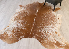 Salt Pepper Brown & White Cowhide Rug (Size: 230 X 190 CM) CHR2143