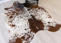 Salt Pepper Brown & White Cowhide Rug (Size: 220 X 160 CM) CHR 2094
