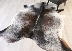 Salt Pepper Tri-Color Cowhide Rug (Size: 230 X 200 CM) CHR2146