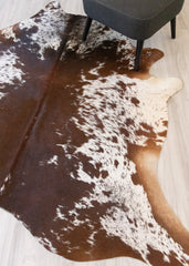 Salt Pepper Brown & White Cowhide Rug (Size: 210 X 190 CM) CHR 2106