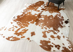 Brown And White Cowhide Rug (Size: 250 X 220 CM) CHR2648