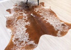 Salt Pepper Brown & White Cowhide Rug (Size: 240 X 200 CM) CHR2126