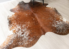 (Rare) Salt Pepper Tri-Color Cowhide Rug (Size: 260 X 220 CM) CHR2651