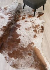 Salt Pepper Brown & White Cowhide Rug (Size: 240 X 200 CM) CHR2133