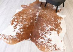 Salt Pepper Brown & White Cowhide Rug (Size: 220 X 170 CM) CHR2092