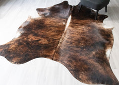 Dark Brindle Cowhide Rug (Size: 240 X 210 CM) CHR2471