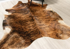 Dark Brindle Cowhide Rug (Size: 240 X 210 CM) CHR2494