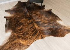 Dark Brindle Cowhide Rug (Size: 240 X 220 CM) CHR2499