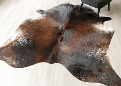 Salt Pepper Tri-Color Cowhide Rug (Size: 230 X 200 CM) CHR2601