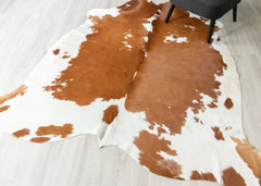 Brown And White Cowhide Rug (Size: 220 X 210 CM) CHR2615