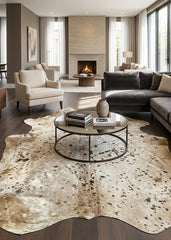 gold speckled cowhide rug