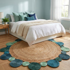 Multicolor Handmade Jute Round Rug