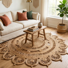 Natural Handmade Jute Round Rug