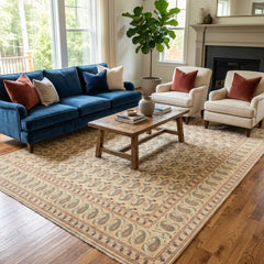 Persian rug in beige in living room