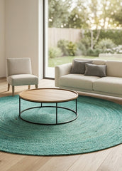 Green Handmade Jute Round Rug