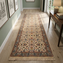 Oriental Agra Hand-Knotted Wool Hallway Indian Runner Rug 85 x 250 CM