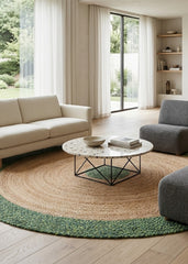 Green Handmade Jute Round Rug