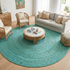 Green Handmade Jute Round Rug