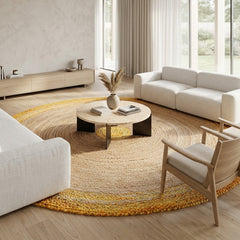 Handmade Designer Jute Round Rug